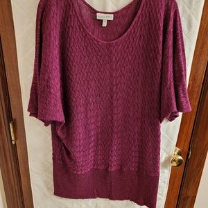 Womens 2x short sleeve sweater Fashion Bug pink/purple in Color
